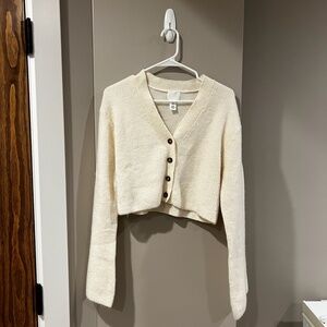 Cream Cropped Cardigan